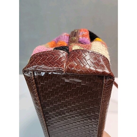 Vtg RARE T. Cappelli Plano Texas Handbag Shoulder Crossbody Purse Southwest Rug - Picture 7 of 16